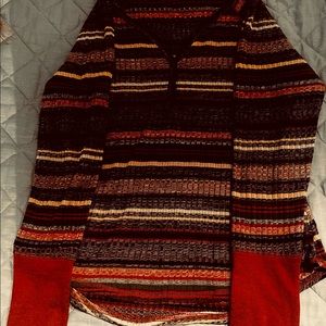 No Boundaries Long sleeved striped shirt, V neck with small buttons; XXL/2XG